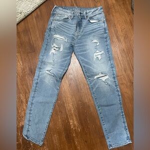 American Eagle Outfitters Distressed Blue Denim Jeans
